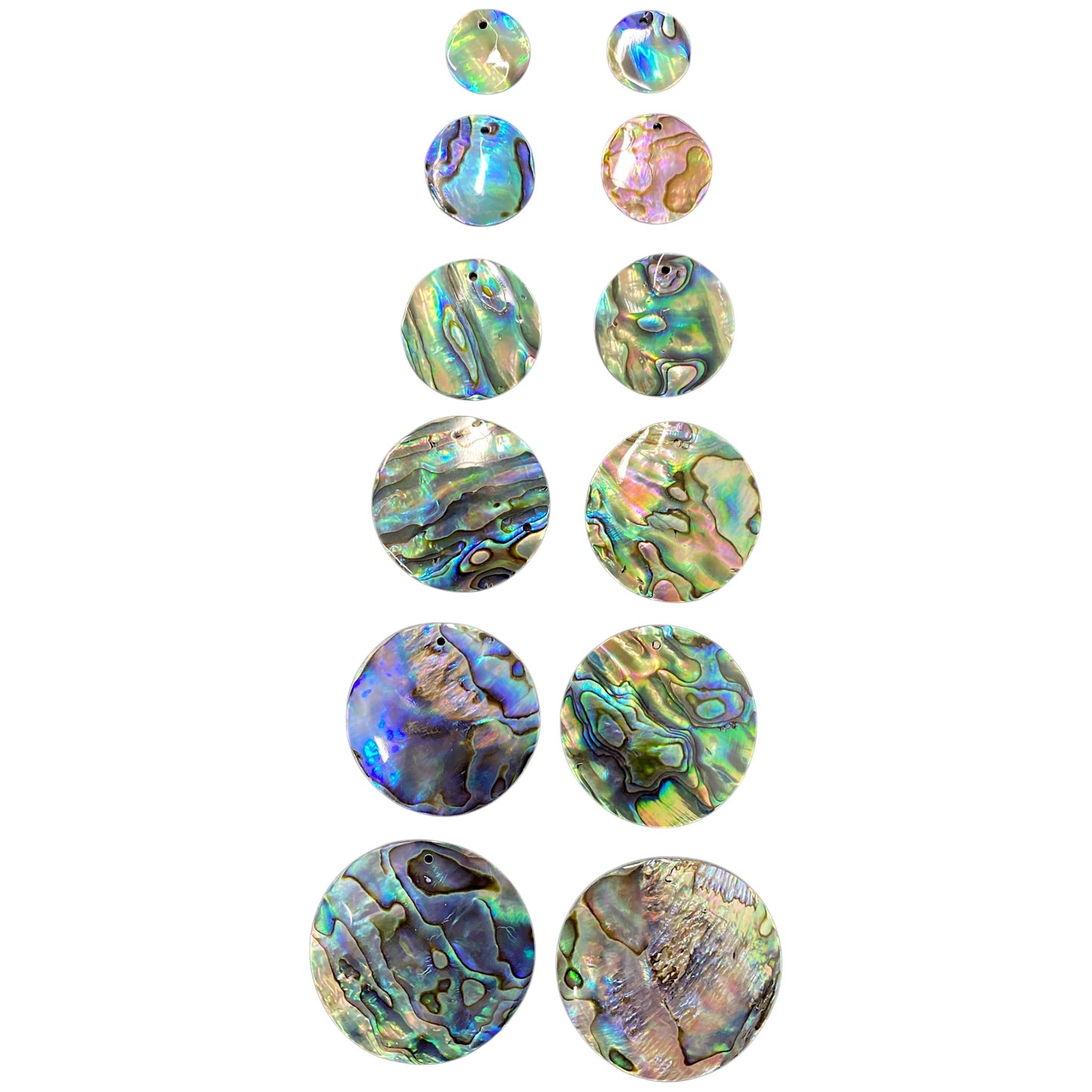 45mm Round Abalone Shell with one 2mm Hole - 1mm Thick - China