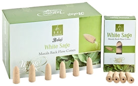 Balaji - Salvia Blanca - Conos de Incienso de Reflujo 10 por caja interior (12/cajas) NUEVO1220