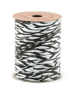 Papel rafia mate - Cebra en blanco y negro - 7 mm x 100 yardas