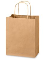 Natural Kraft - Super Prime Shopping Bags - 7 x 3.5 x 8 inch W x D x H - NEW725