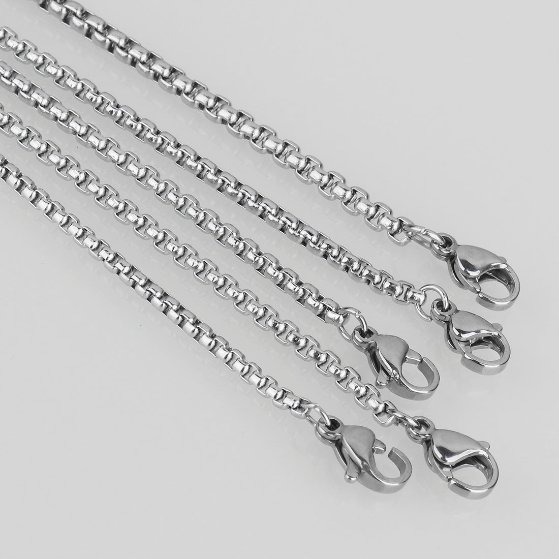 Stainless Steel Box Chain Necklace 2mm - Length: 50cm 20 inch Weight: 7.00Grams (Packed in 10's)