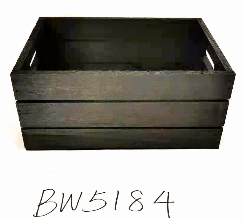 Caja de madera de paulownia negra de 8,5 x 6,5 x 3,75 pulgadas de profundidad. Se adapta a una bolsa de cesta de 17 x 27.