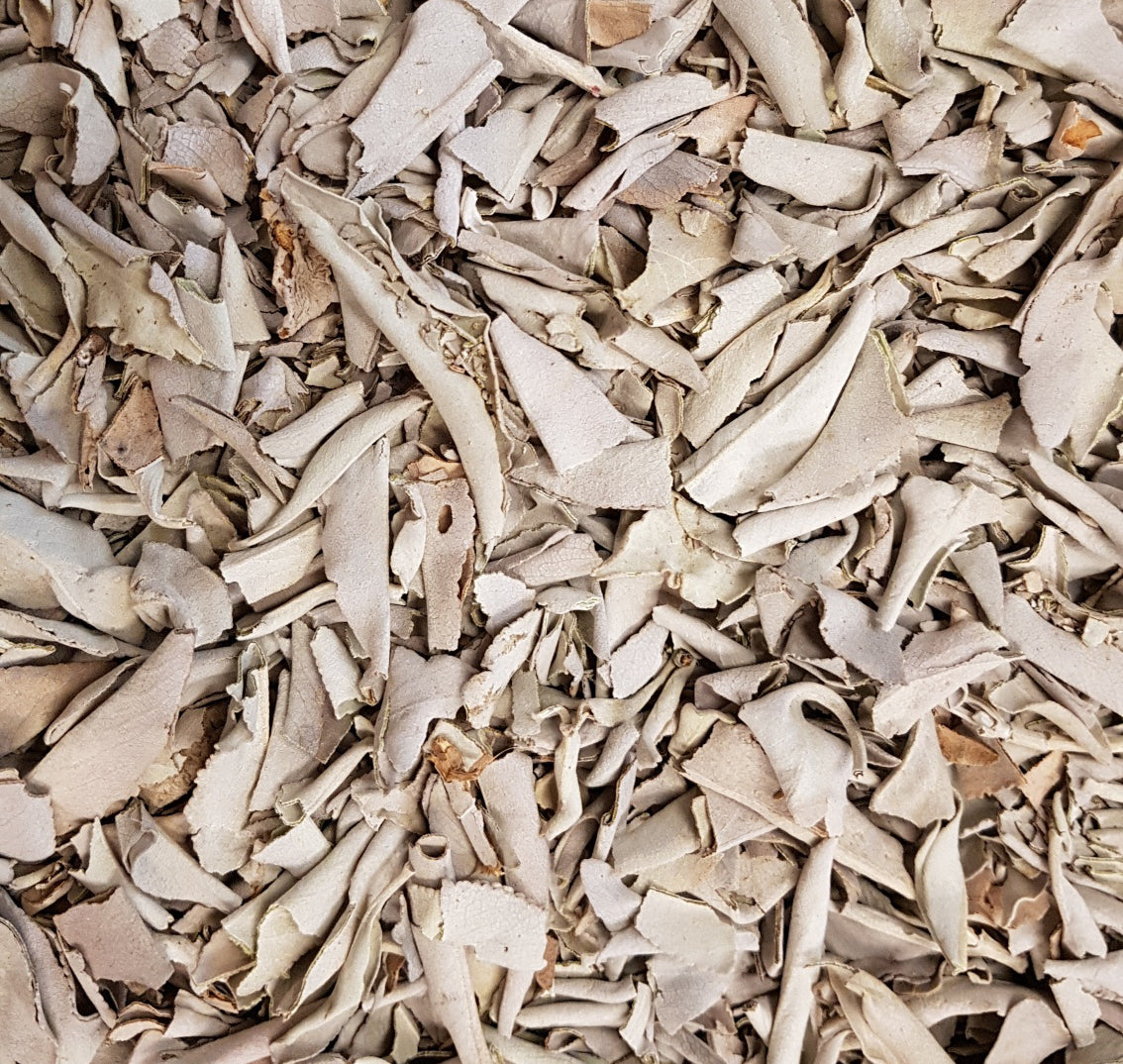 WHITE SAGE Loose Leaves 1 lb per Packaged in Brown Bags (10 lbs. per master case)