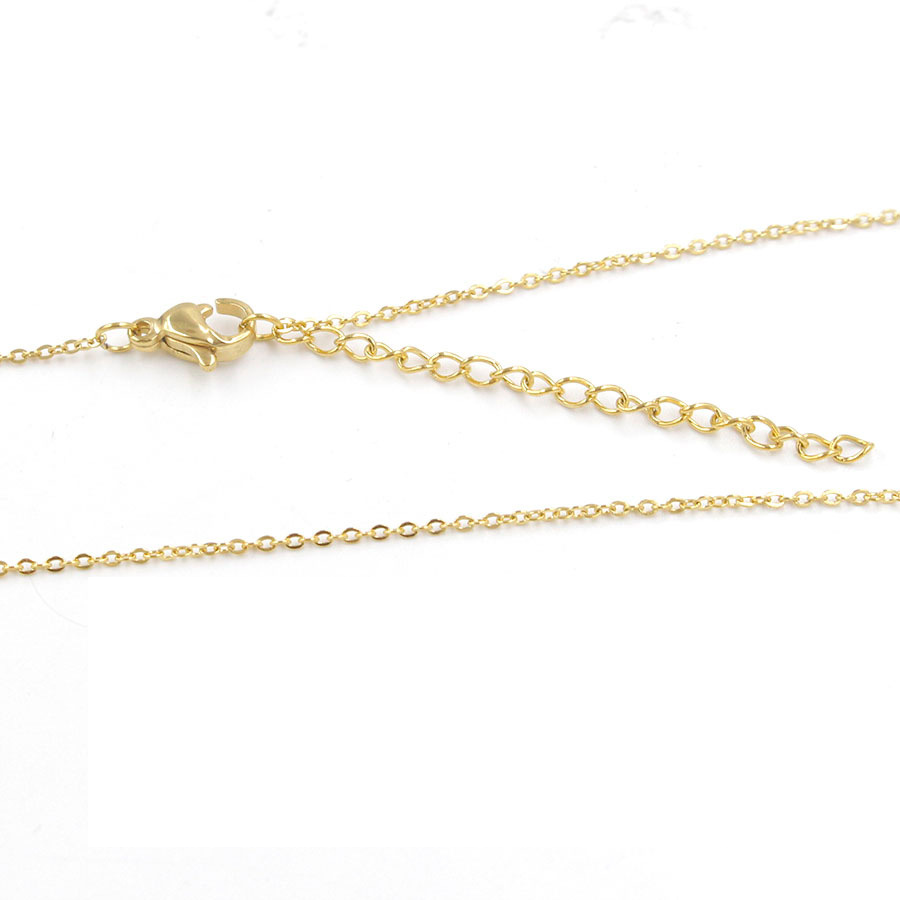 Cadena de acero inoxidable chapada en oro de 2 mm. Longitud: 50 cm. Peso: 4 g (paquete de 10).