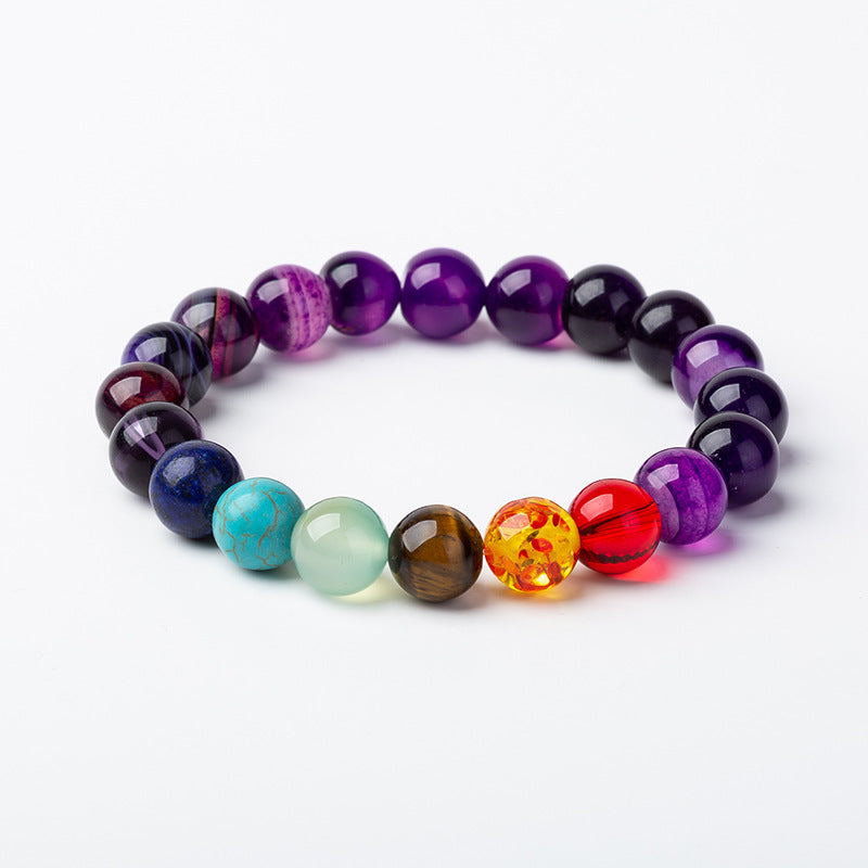 Pulsera Chakra 10 mm - Púrpura AM - NUEVO 222