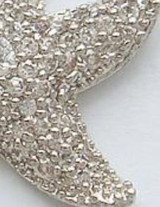 Silver Starfish Pendant Cubic Zirconia - Amethyst Color