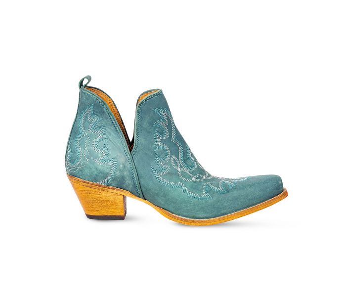 Talla 8 - Botas Maisie de piel con costuras en turquesa - NEW424