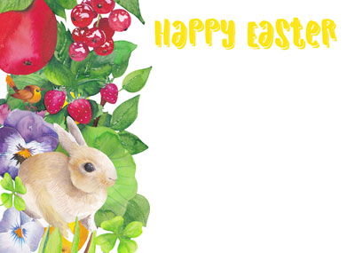 PK/50 - Tarjetas Flora - Felices Pascuas - Conejito