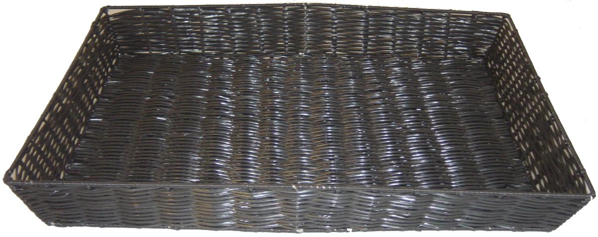 BANDEJA RECTANGULAR DE NYLON - MARCO DE ALAMBRE NEGRO 24 x 16 x 3 pulgadas de profundidad