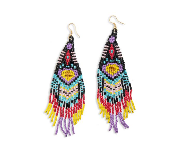 Pendientes de cuentas de vidrio Dancing Joy - 10 cm de largo - Multicolor - NUEVO 424