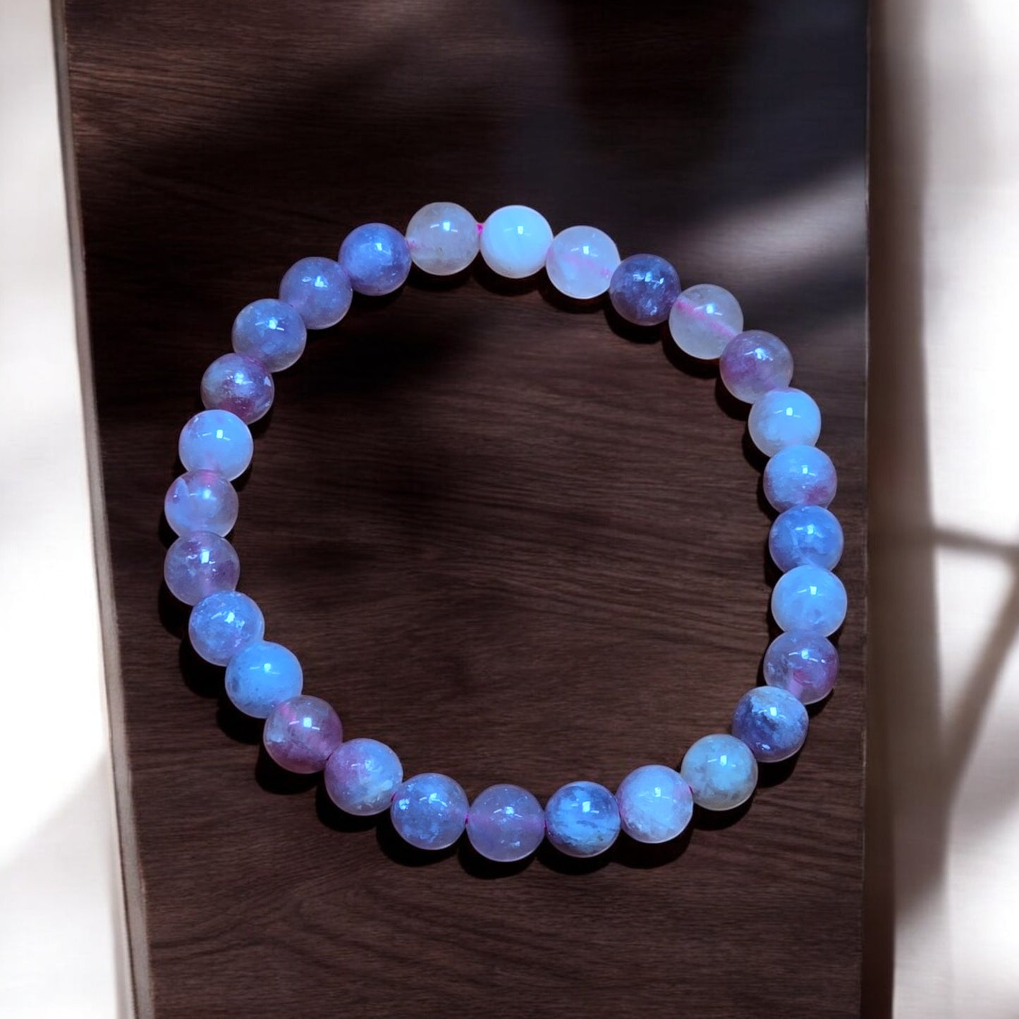 Pulsera de lepidolita - Cuentas de 8 mm - China - 7,5 pulgadas