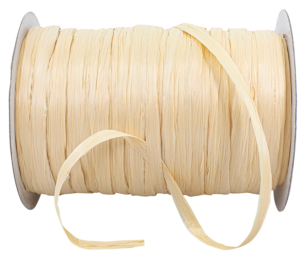 Rafia envolvente de rayón mate - Avena - 100 yardas por carrete