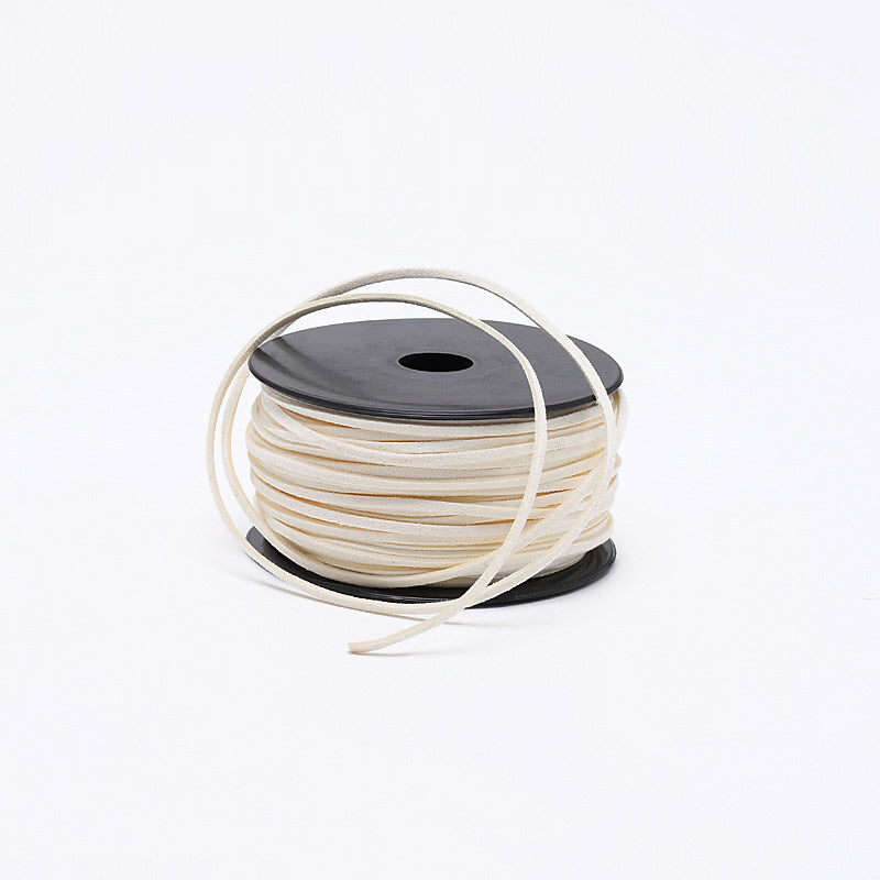 Cordón de terciopelo - MARFIL - 3 x 1,5 mm - 46 metros - Cordón plano de ante sintético ECO-SOFT - NUEVO 222