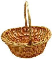 Willow Oval Baskets - High Ends - Honey - Lge 15x12x5.5 DEEP OUTSIDE 4 DEEP 13 HANDLE