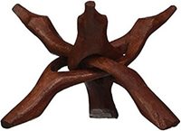 EXHIBICIÓN COBRA DE MADERA DE 3 PATAS - 6 PULGADAS - MARRÓN OSCURO
