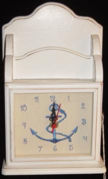 CAJA DE LLAVES CON RELOJ DE ANCLA 6 x 10 x 3-5 pulgadas