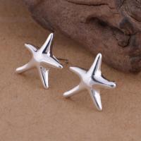Pendientes de estrella de mar chapados en plata auténtica