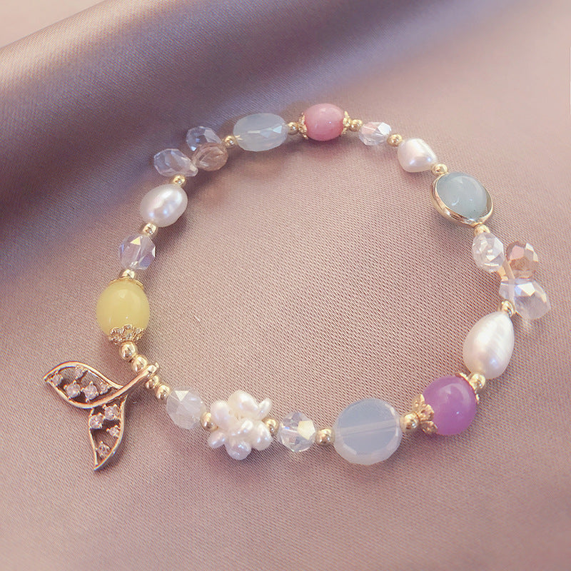 Pulsera de cuarzo multicolor con cola de sirena - NEW521