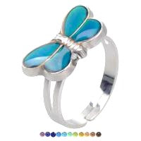 Anillo de mariposa ajustable - 18 x 10 x 5 mm - NUEVO 523