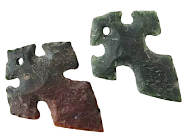 Punta de flecha cruzada de sílex con agujero - Colgante - 2 a 2,5 pulgadas - 30 g - India - NEW225