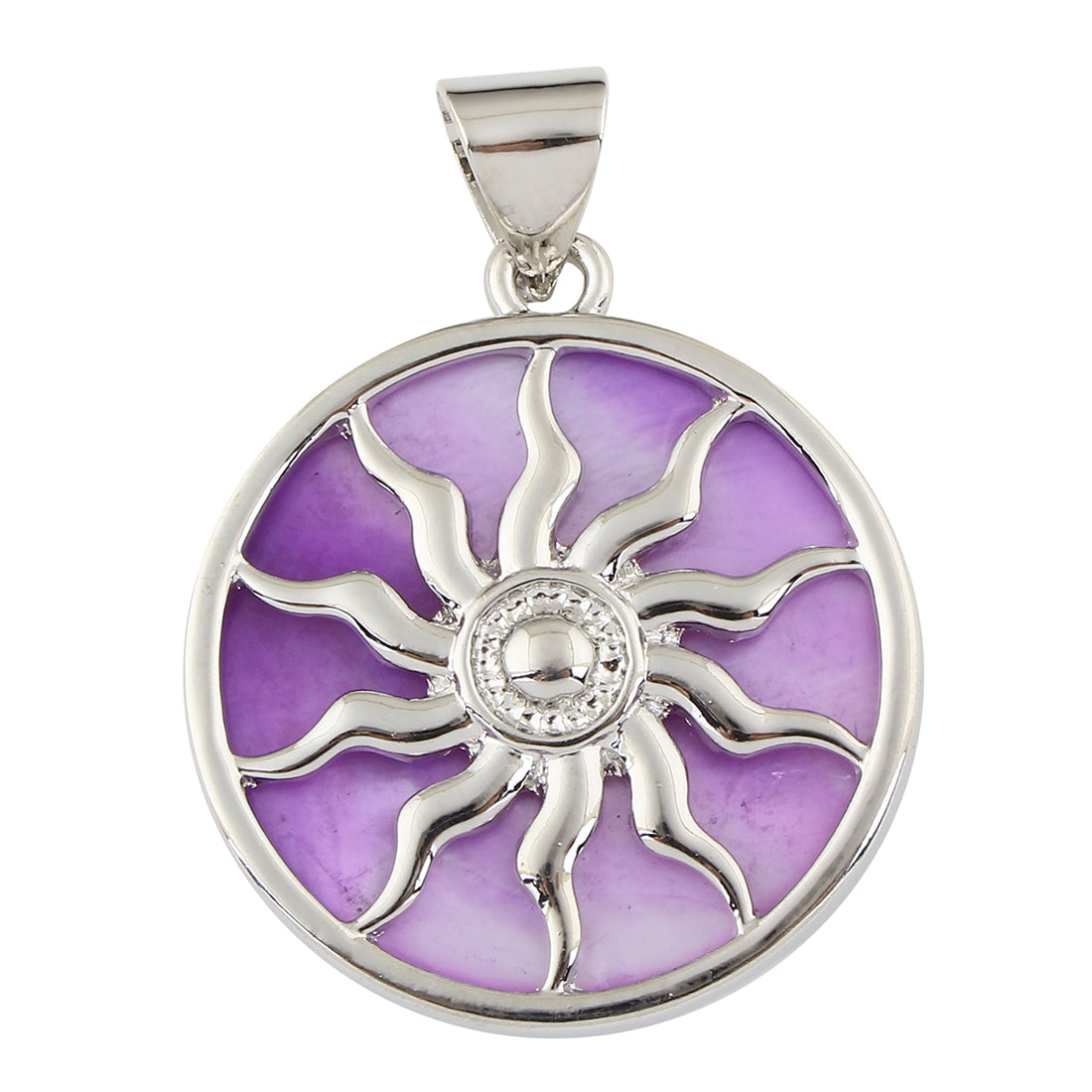 Colgante Sol - Morado - Baño de color platino