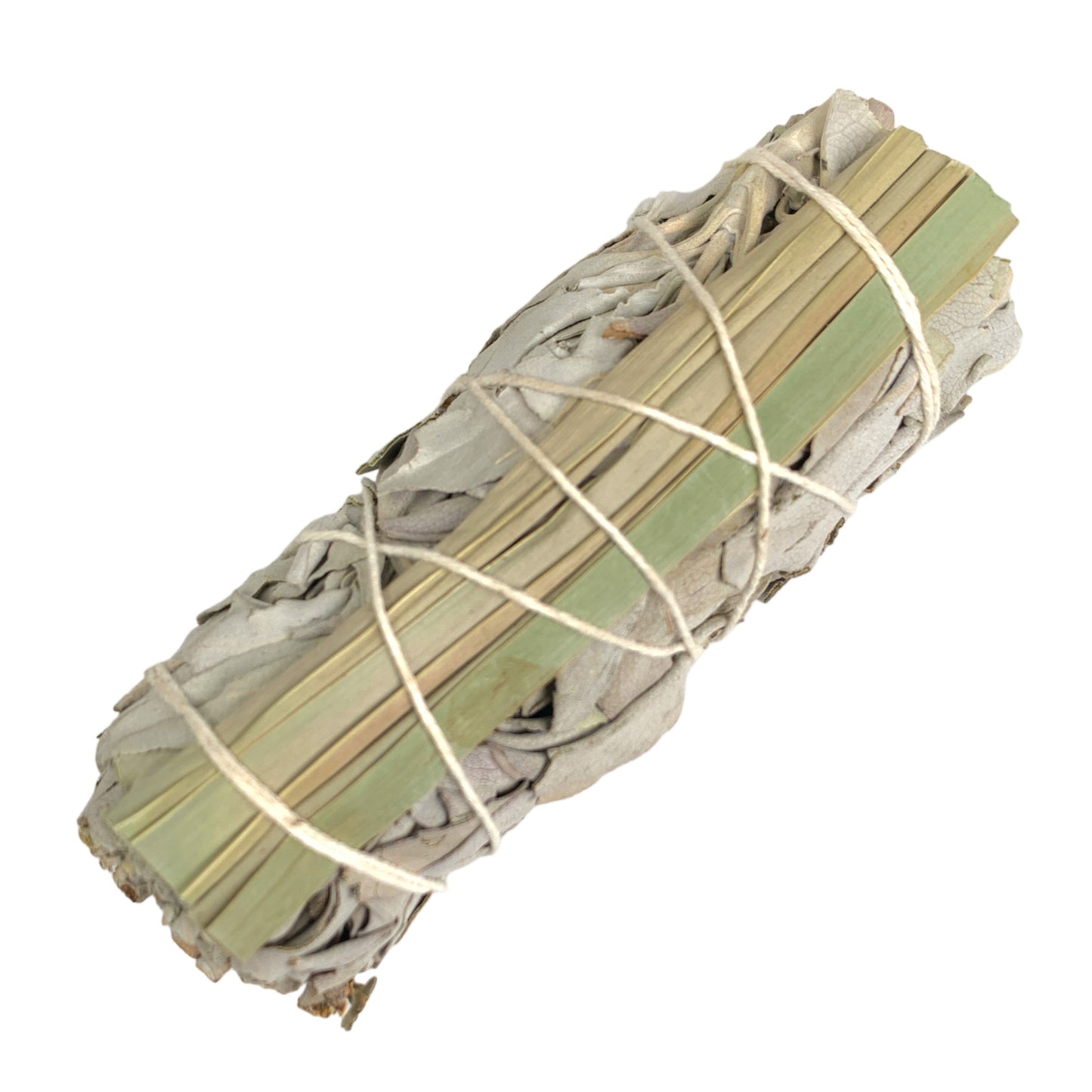 White Sage & SWEETGRASS - 4 inch -Smudge Stick Bundle Wand - USA - NEW1222