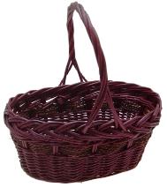 Cestas ovaladas de mimbre y cuerda - Vino - Pequeño - 14 x 9 x 6,5 x 14 pulgadas