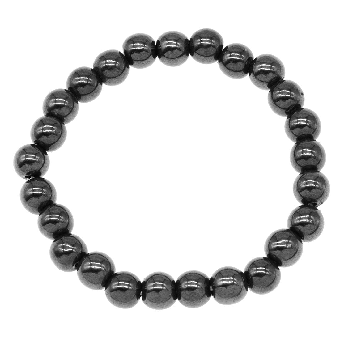 Pulsera magnética de hematita pulida - Cuentas de 8 mm y 23 cm - China - NEW1122