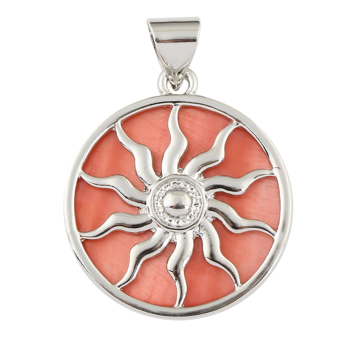 Colgante Sol - Rosa - Baño de color platino
