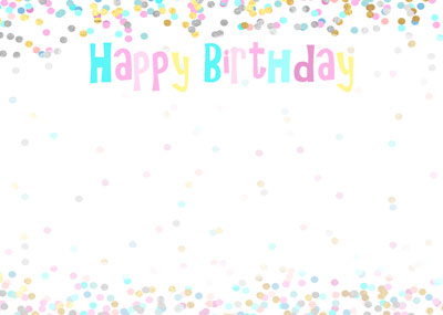 PK/50 - Tarjetas Flora - Feliz Cumpleaños - Confeti