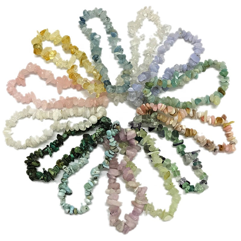 Pulseras con chips de piedras preciosas naturales