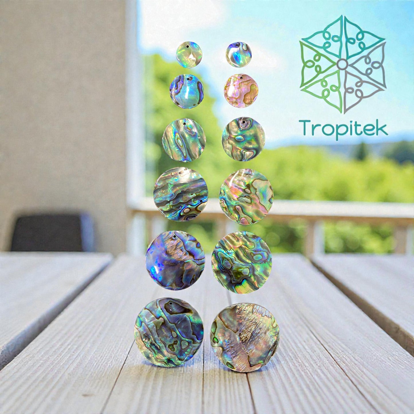 25mm Round Abalone Shell with one 2mm Hole - 1mm Thick - China