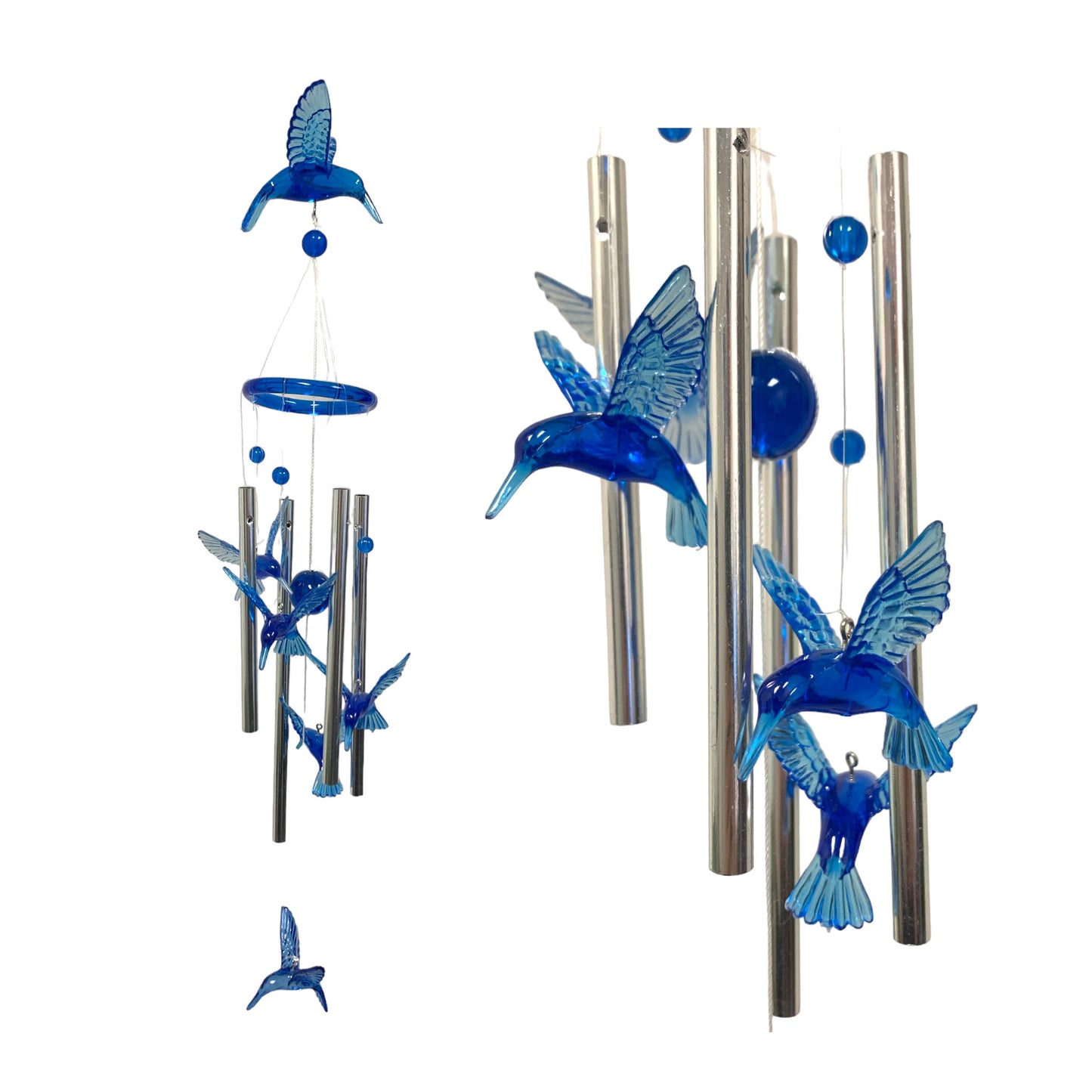 CARILLÓN DE VIENTO DE COLIBRÍ AZUL