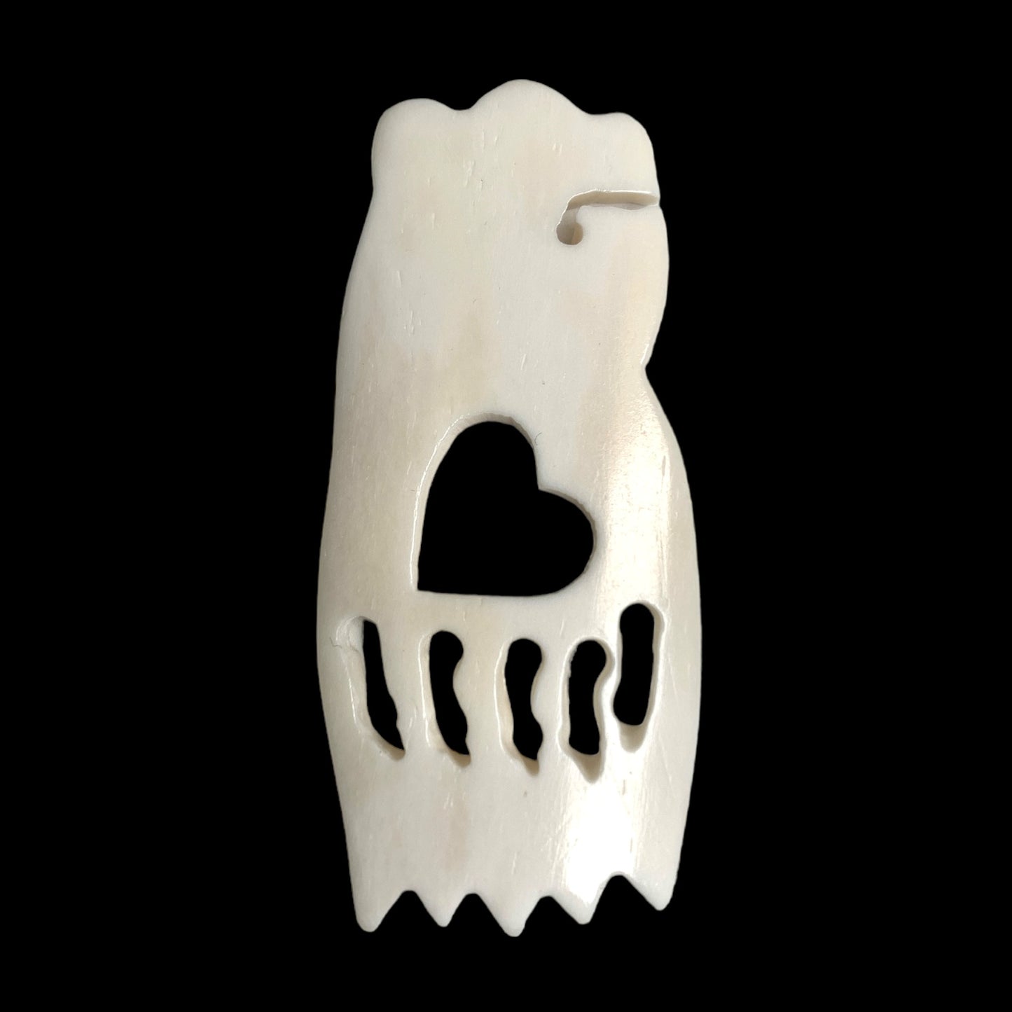2.5 x 1.25 Bear Claw and Head Bone Pendant - inch - India - NEW523