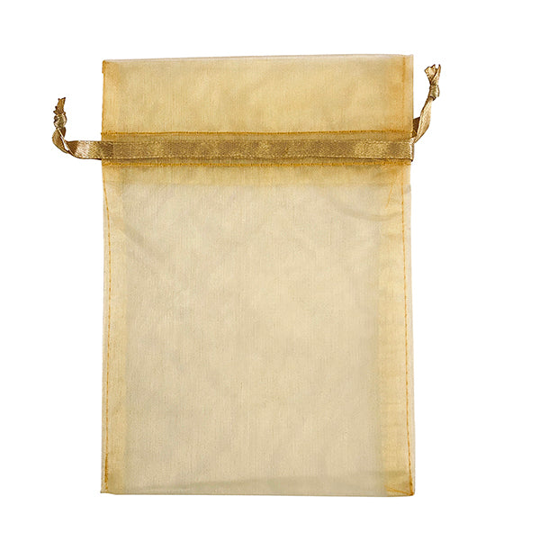 ORO - 5.5 x 9.5 pulgadas - BOLSA DE ORGANZA - RECTANGULAR