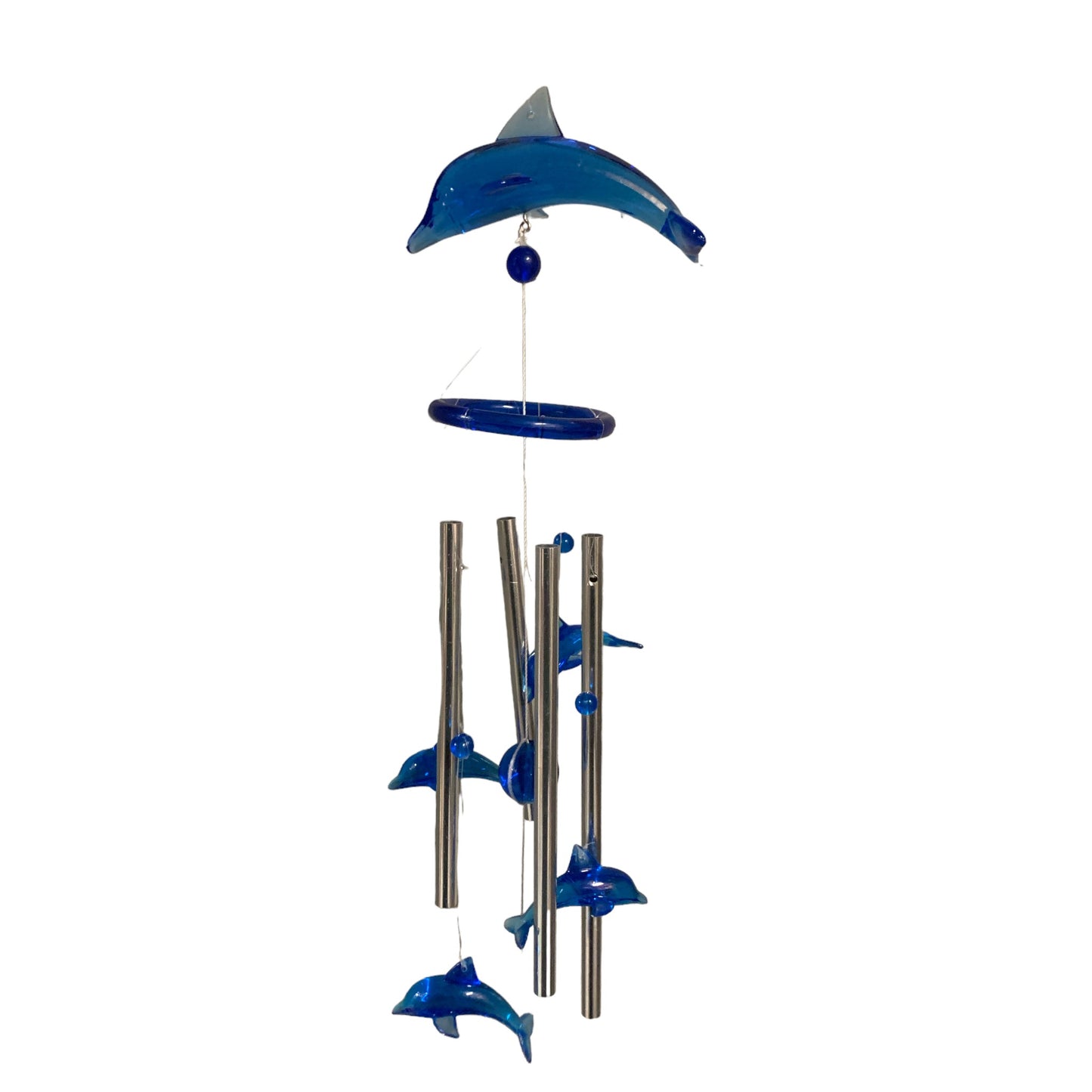 CARILLERO DE VIENTO DE CONCHA DE DELFÍN AZUL