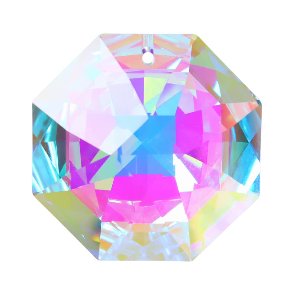 Percha de cristal K9 Aura - Diamante - Percha brillante de colores - 5 x 5 cm - Cordón de algodón - China - NEW922