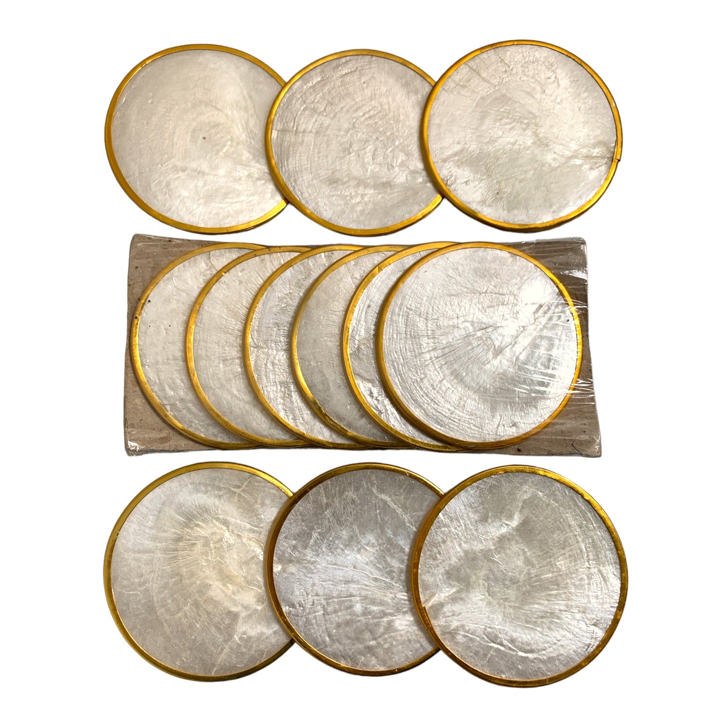 POSAVASOS CAPIZ SHELL - Beige - juego de 6 - 3 pulgadas