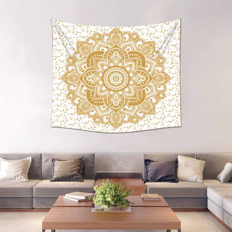 Tapiz de pared dorado y blanco - 150 x 130 cm - MANTEL DE ALTAR - NUEVO 222 - Poliéster