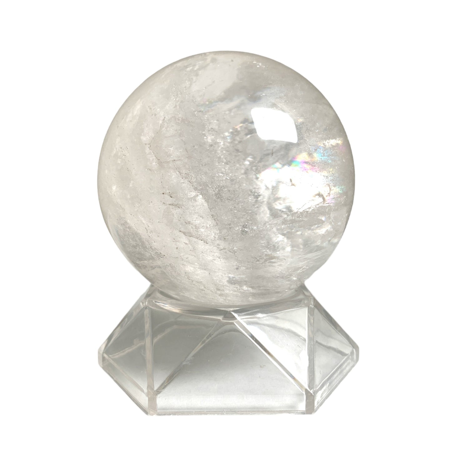 Soporte de esfera hexagonal de plástico transparente - Mediano - 65 mm x 65 mm - NUEVO 722