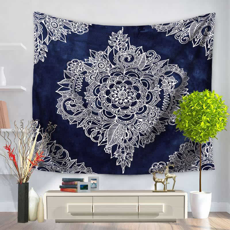 AZUL Y BLANCO - Poliéster - Tapiz de pared - 150x130cm - MANTEL DE ALTAR - NUEVO 920