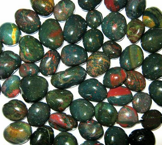 Piedras de sangre pulidas y redondeadas - Medianas, 20-30 mm - 500 gramos - India - NEW323