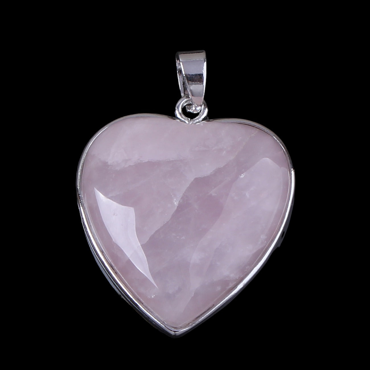 Colgante de corazón de cuarzo transparente - 37 x 33 mm - NUEVO 523