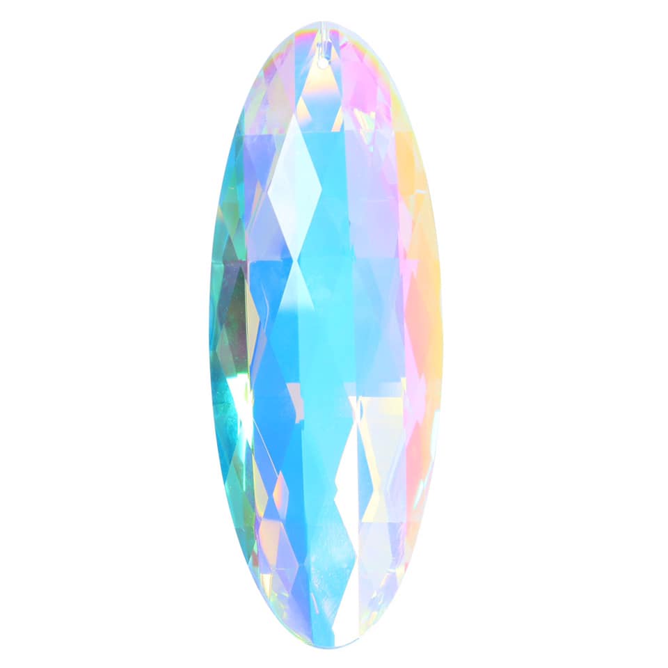 Percha de cristal K9 Aura - Rectangular - Percha brillante de colores - 12 x 4,5 cm - Cordel de algodón - China - NEW922