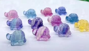 Tortuga - Fluorita - 1 cm - Microcolección Tallada a Mano en China - NEW922