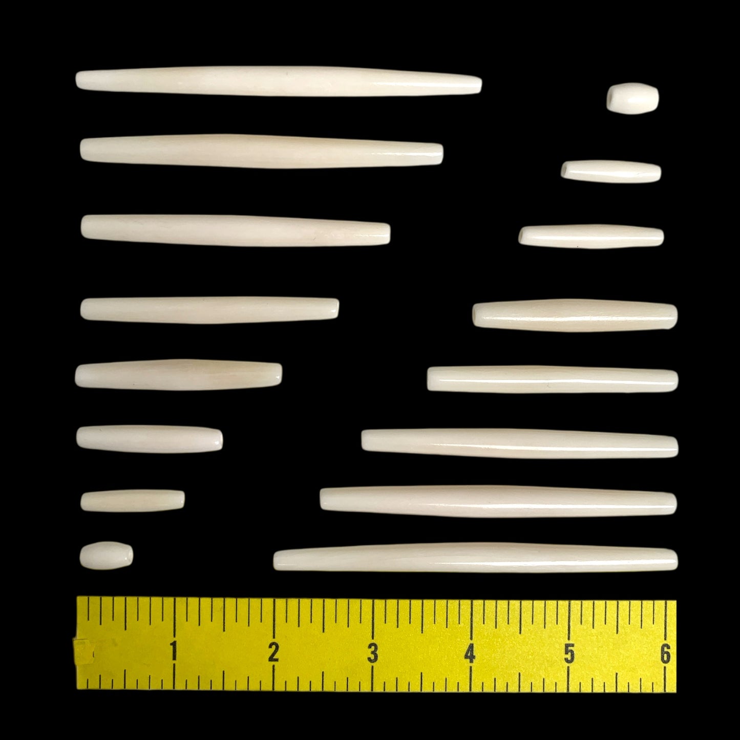 Paquete de 10 cuentas de hueso auténtico para pipa de pelo, 2,5 pulgadas, India, NEW523