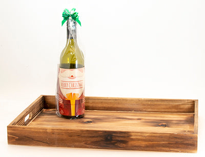 Brown Fir wood Tray LARGE 19.75 x 13.75 x 2 inch