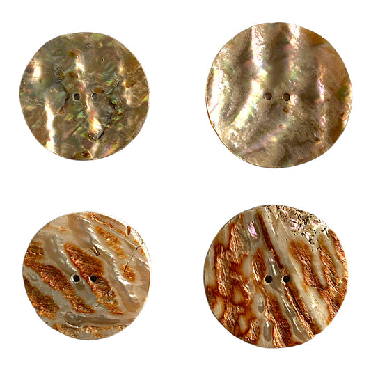 50mm Round Red Abalone Shell Buttons 2 x 2mm Holes - 3mm Thick - China - NEW526