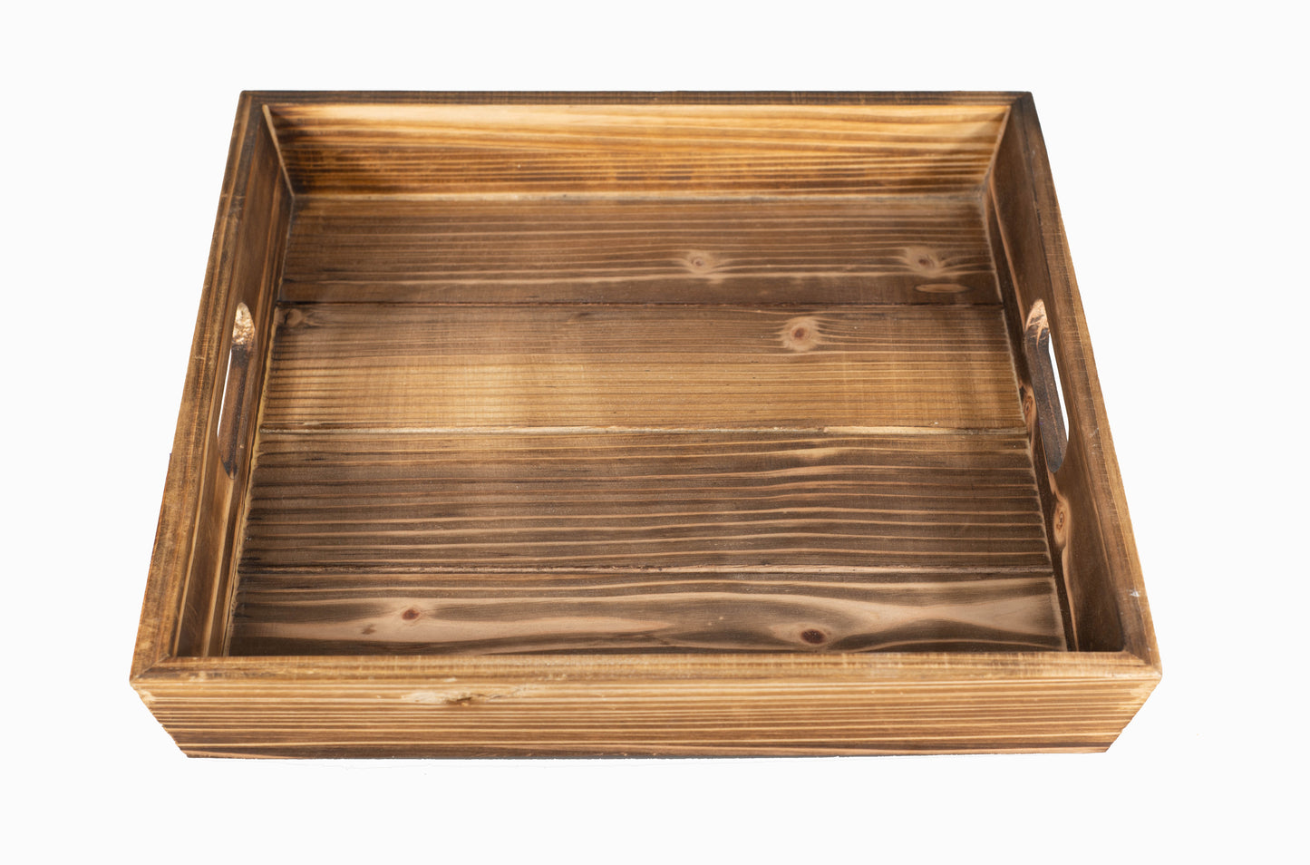 Brown Fir wood Tray LARGE 15.75 x 15.75 x 2.25 inch