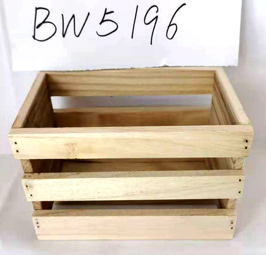 Natural Paulownia Wood Crate 6.75 x 4 x 5 inch deep - Fits a Basket Bag